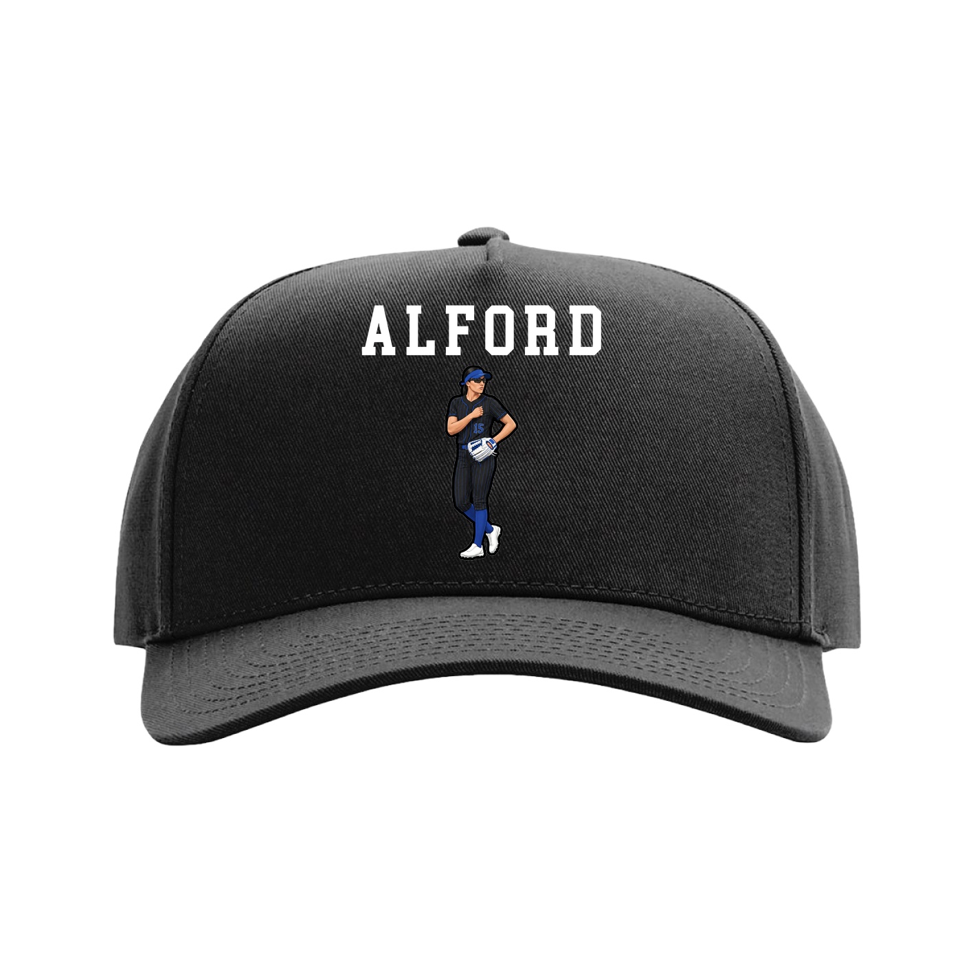 Full Fabric Five-Panel Champ Cap — Shirsey in Black
