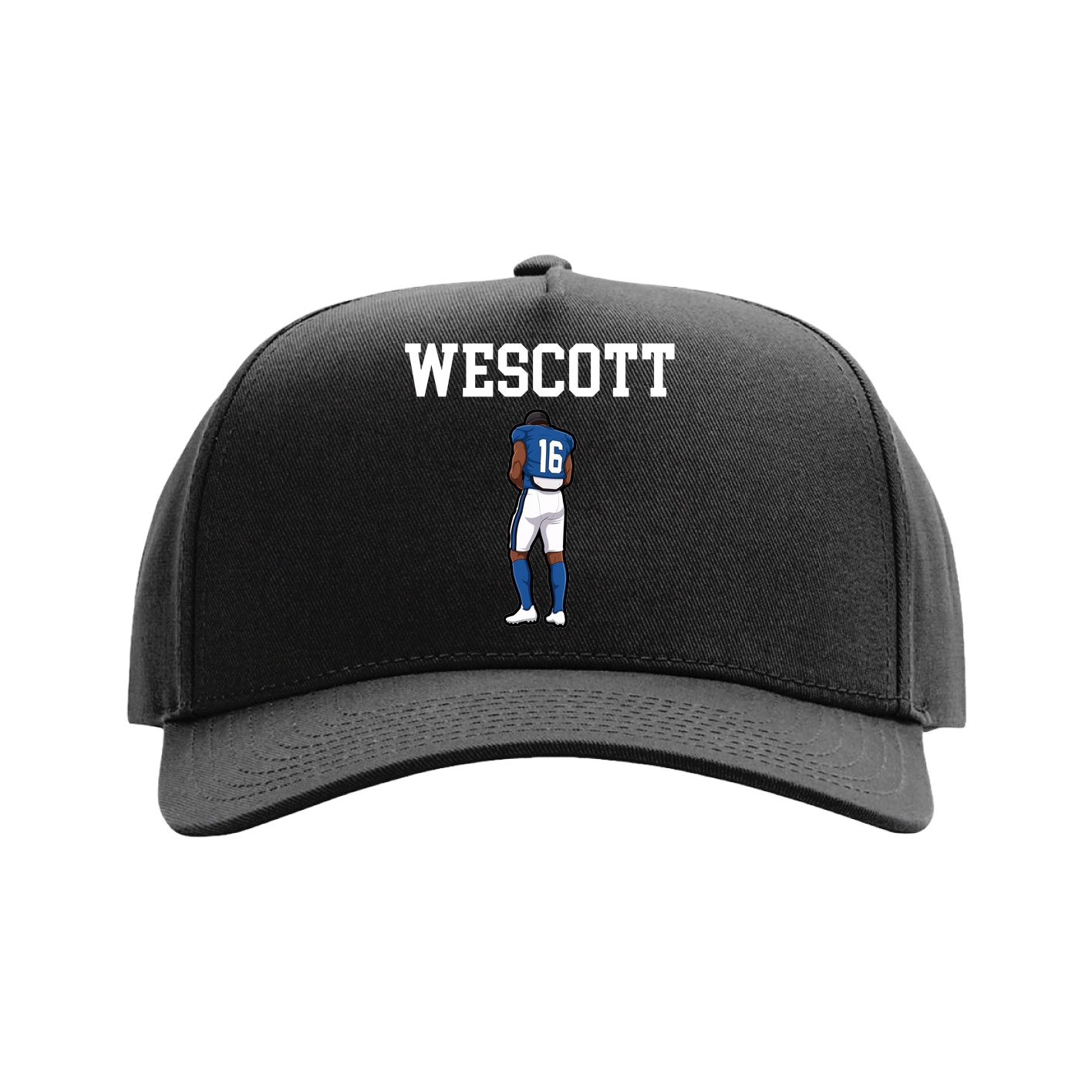 Full Fabric Five-Panel Champ Cap — Shirsey in Black