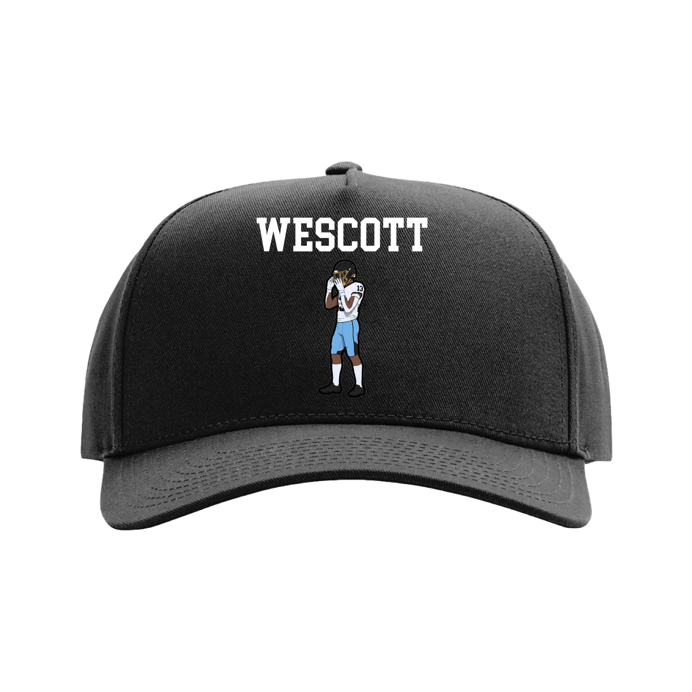 Full Fabric Five-Panel Champ Cap — Shirsey in Black