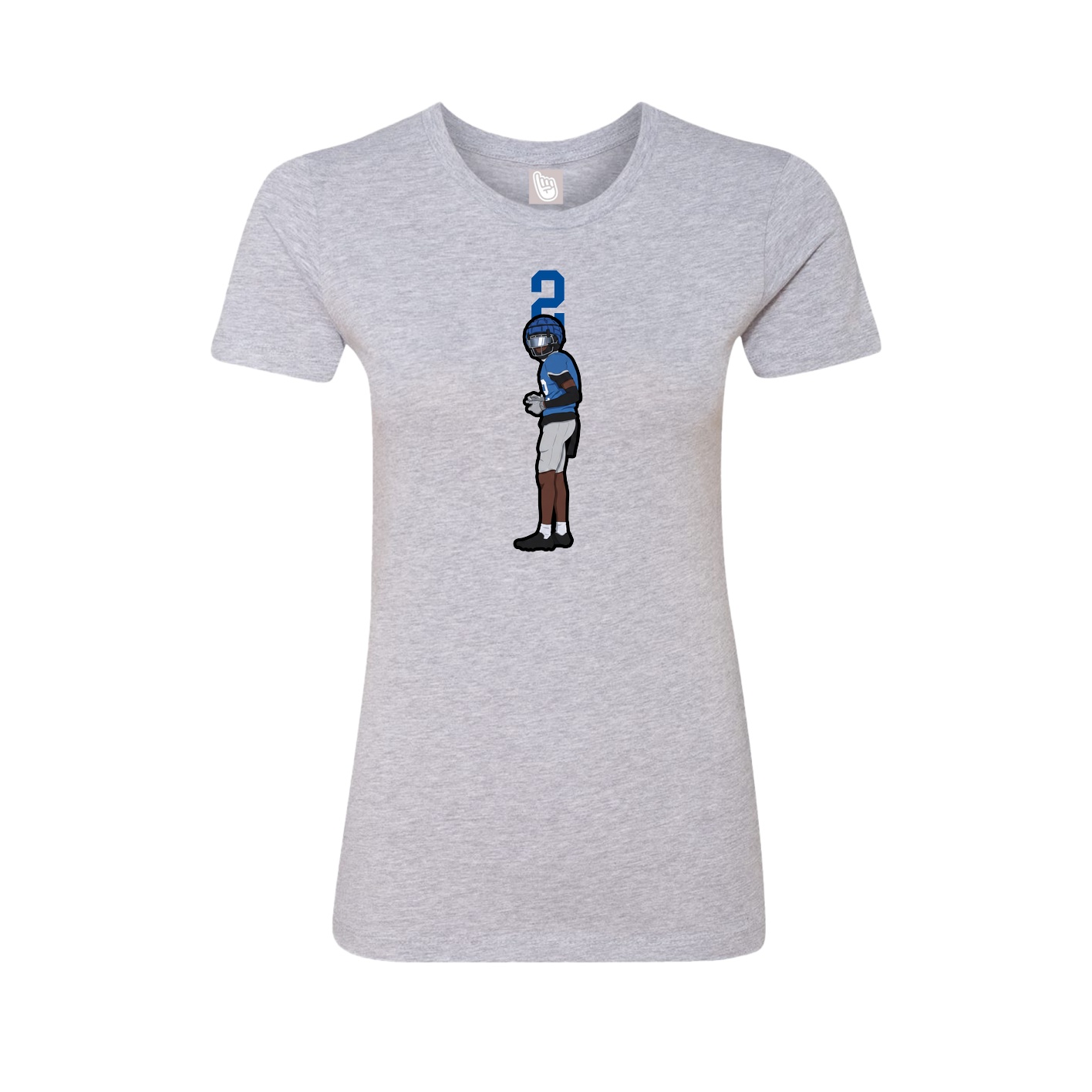 Fitted Women's Tee — Number Top in Grey