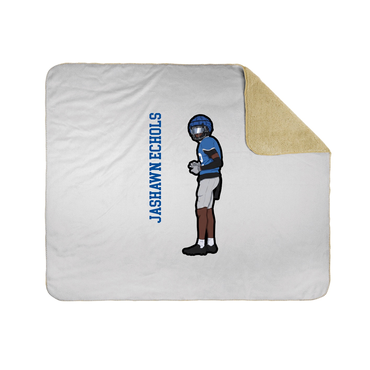 Throw Blanket — Name Vertical in White