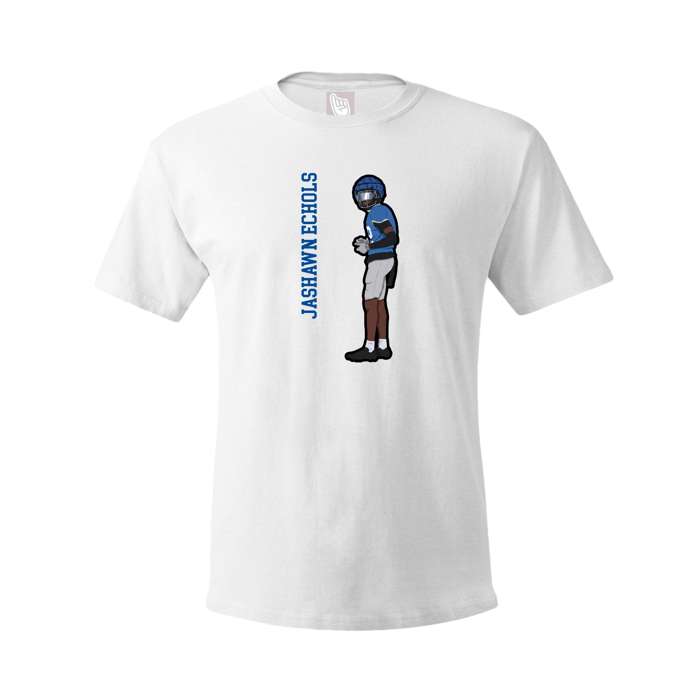 Tee — Name Vertical in White