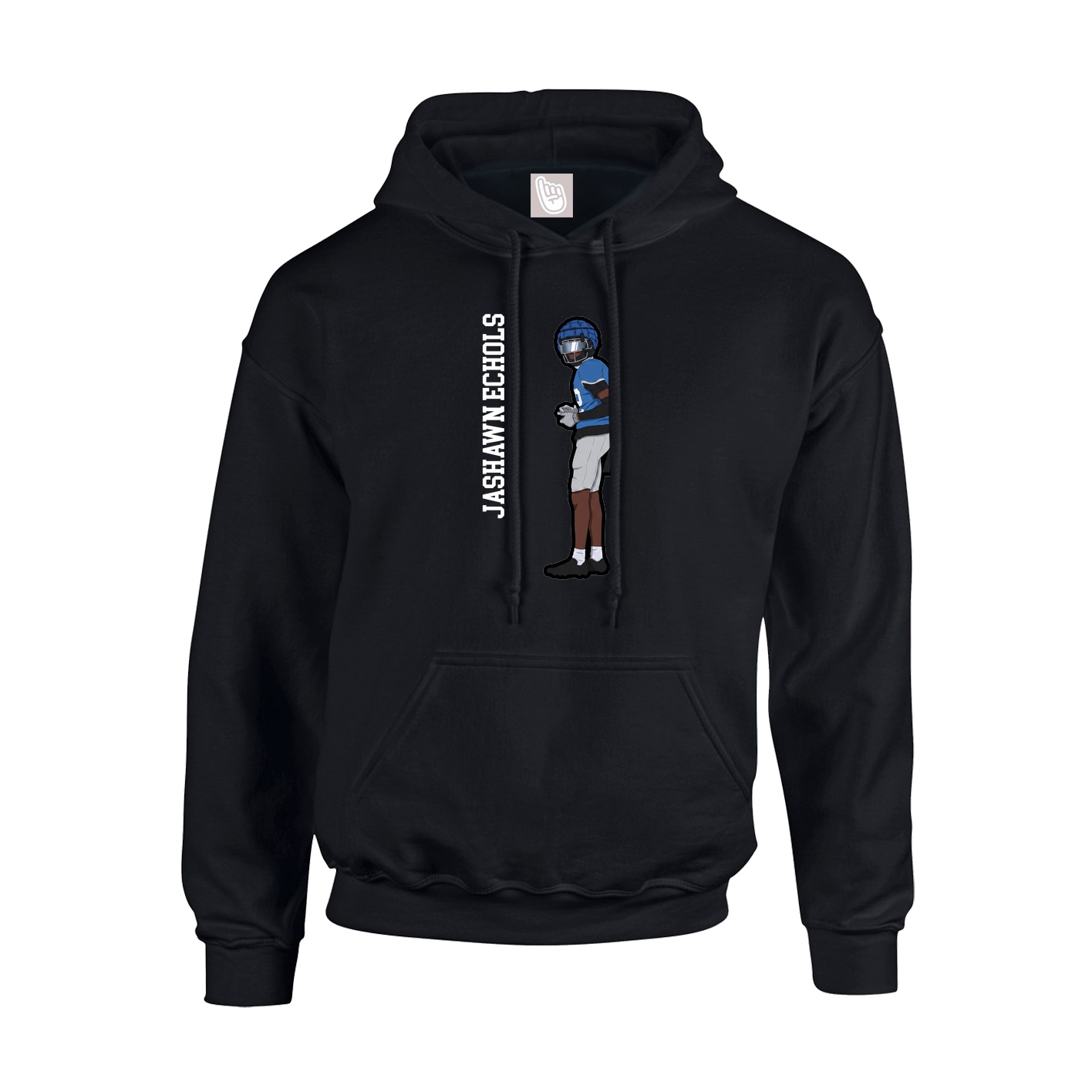 Youth Hoodie — Name Vertical in Black