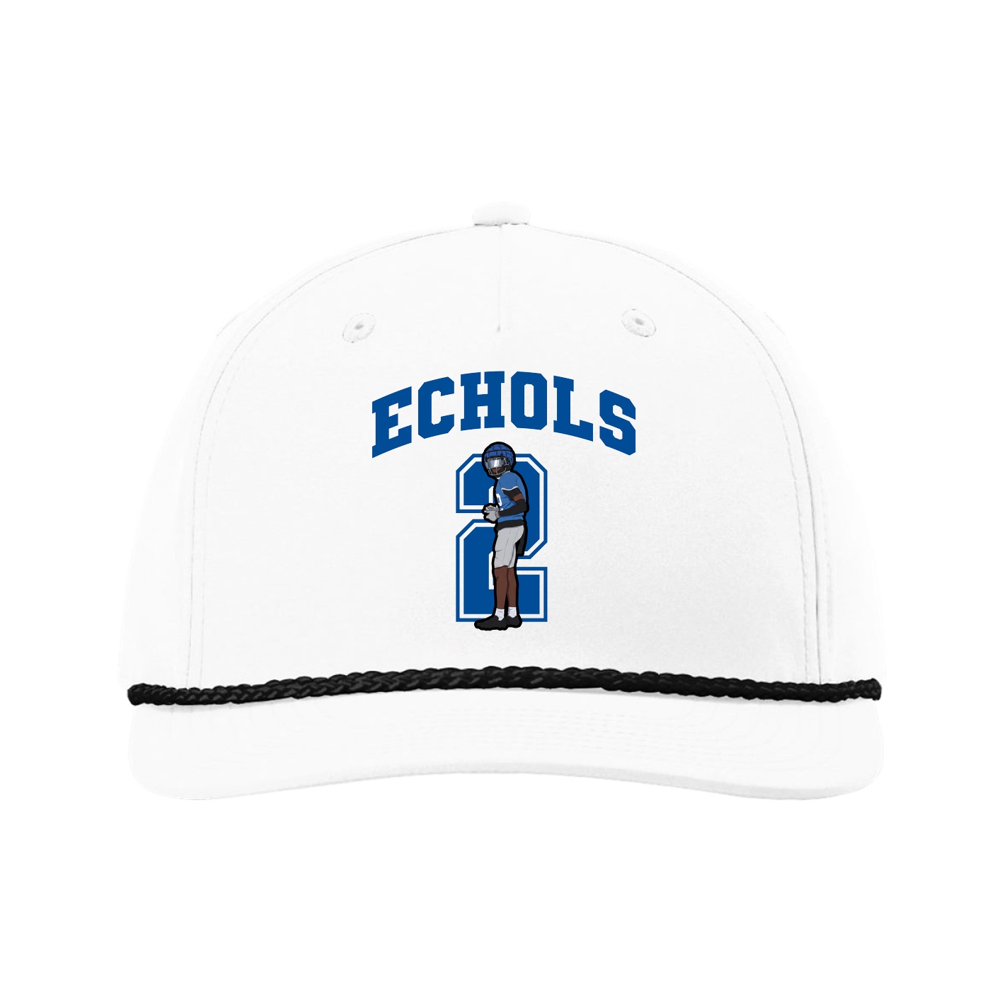 Five-Panel Classic Rope Cap — Number in White