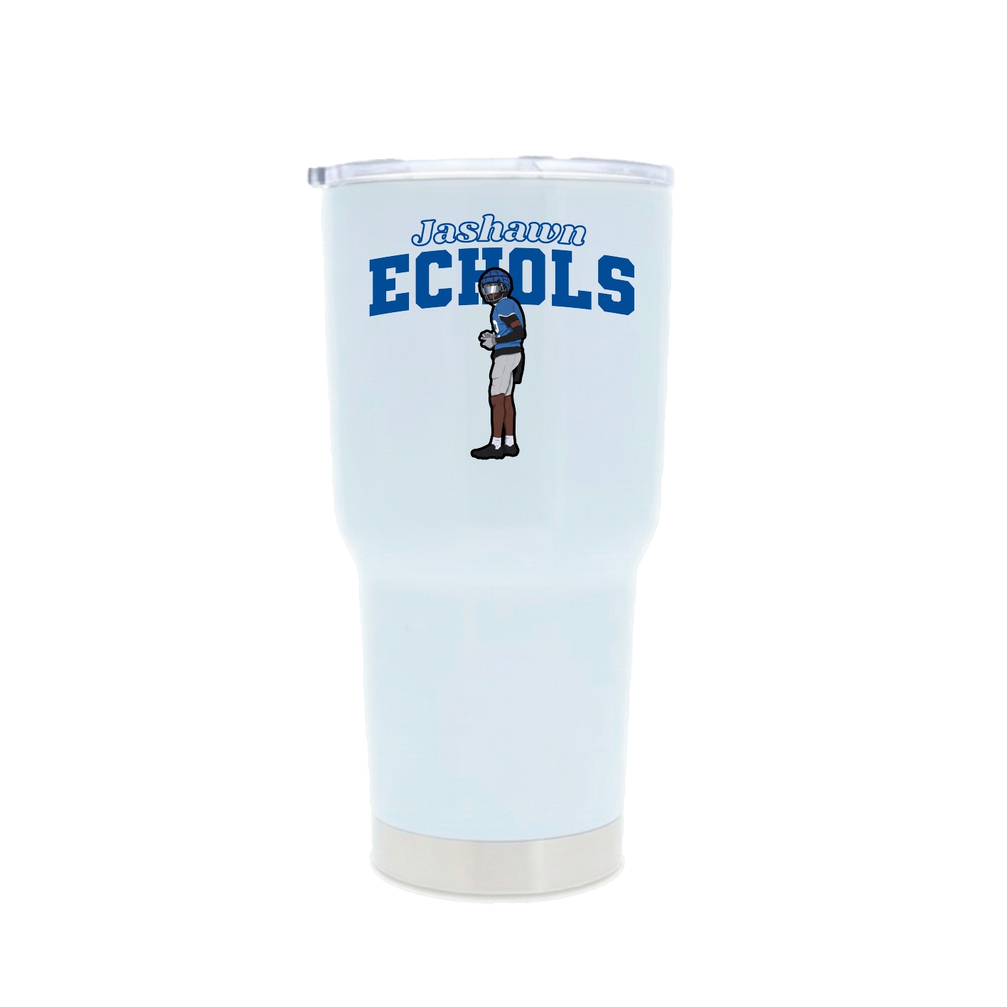 30oz Stainless Steel Tumbler — Name Arch in White