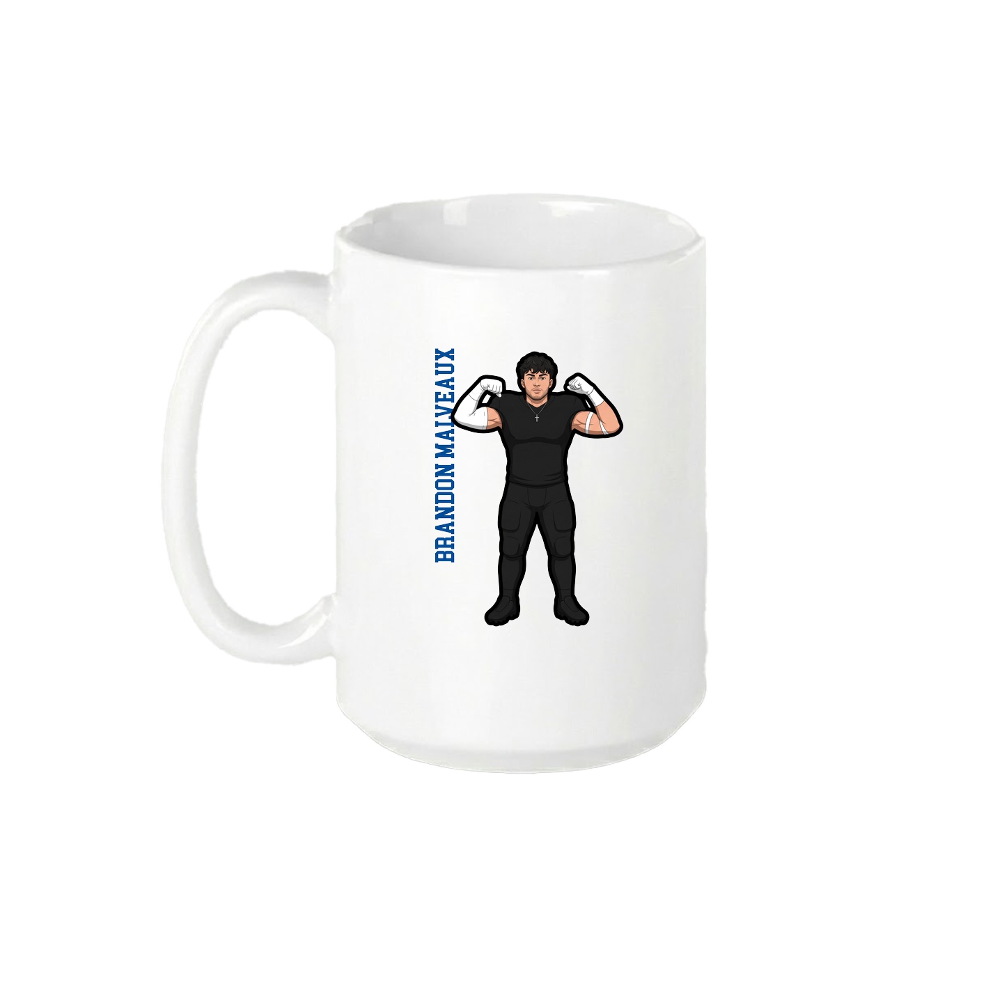 15oz Coffee Mug — Name Vertical in White