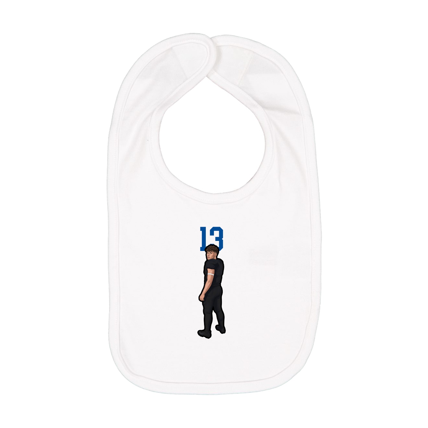 Infant Bib — Number Top in White