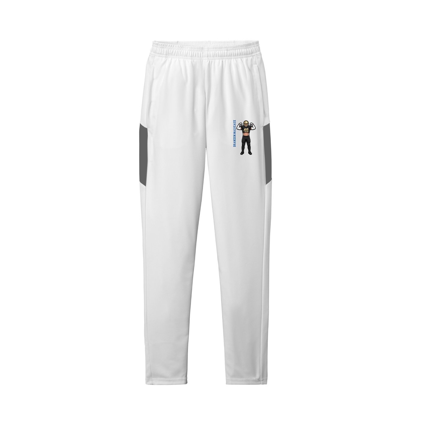 Team Travel Pant — Name Vertical in White/Grey