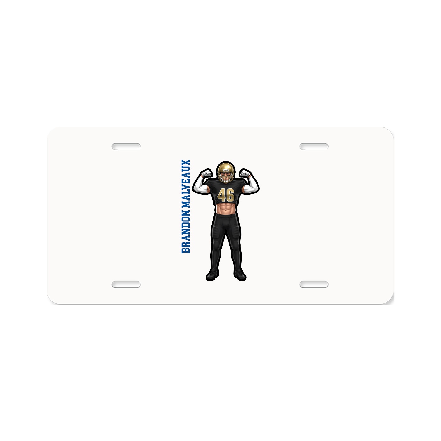 License Plate — Name Vertical in Classic