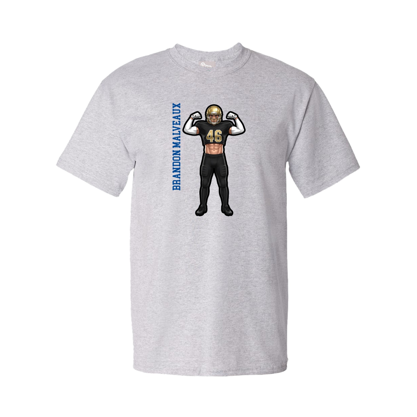 Youth Tee — Name Vertical in Grey