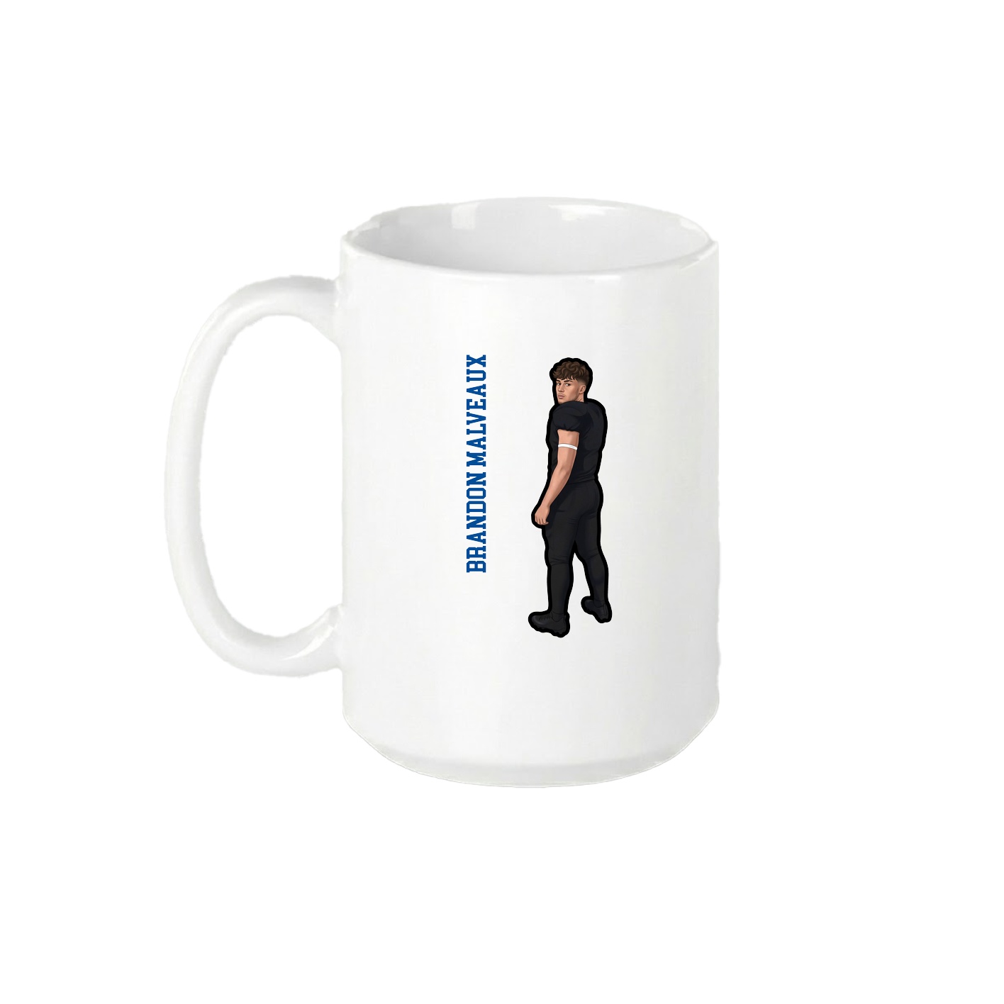 15oz Coffee Mug — Name Vertical in White