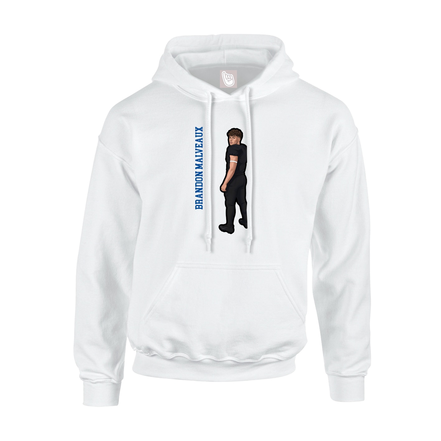 Hoodie — Name Vertical in White