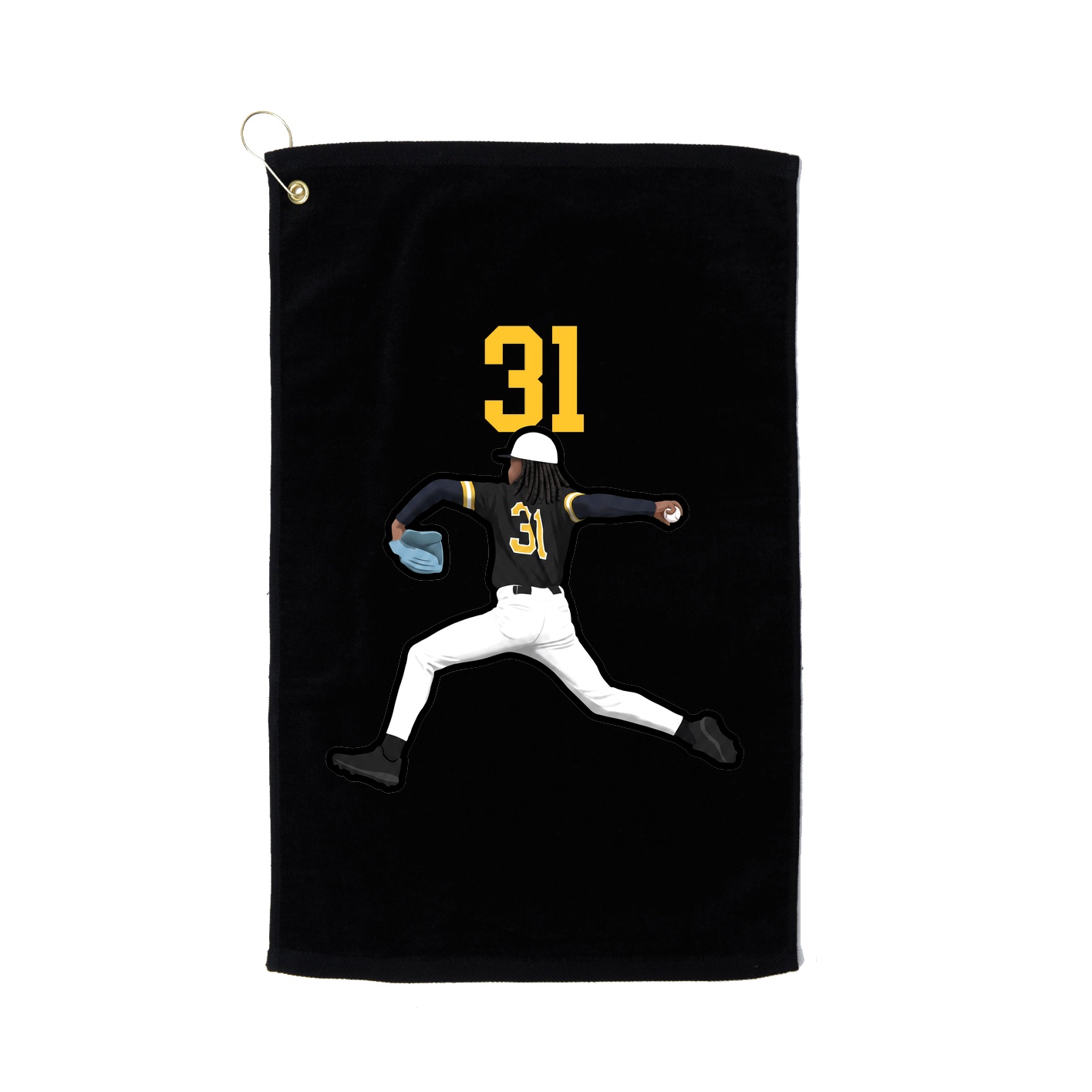 Golf Towel — Number Top in Black