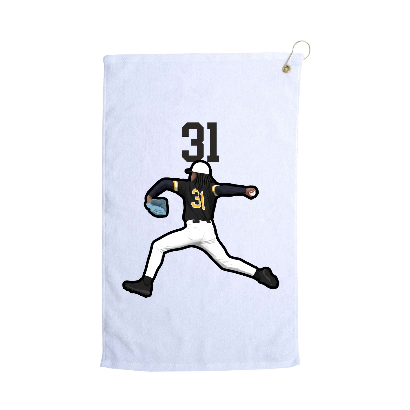 Golf Towel — Number Top in White