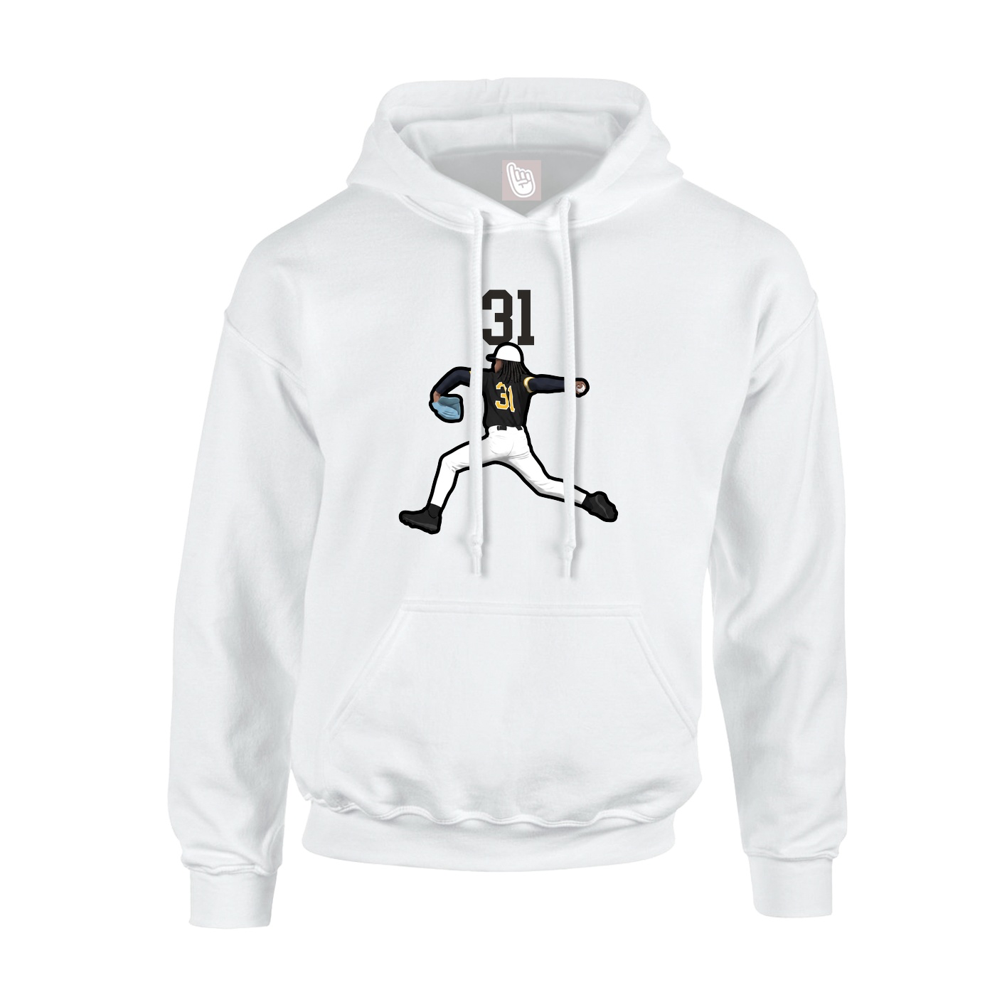 Youth Hoodie — Number Top in White