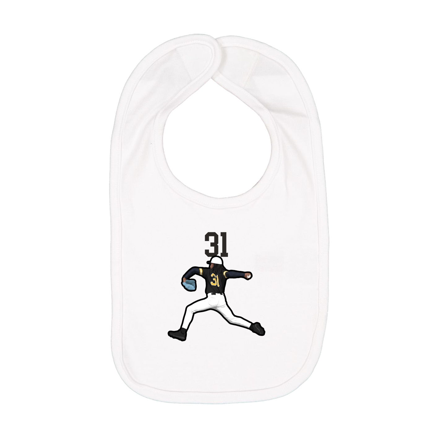Infant Bib — Number Top in White