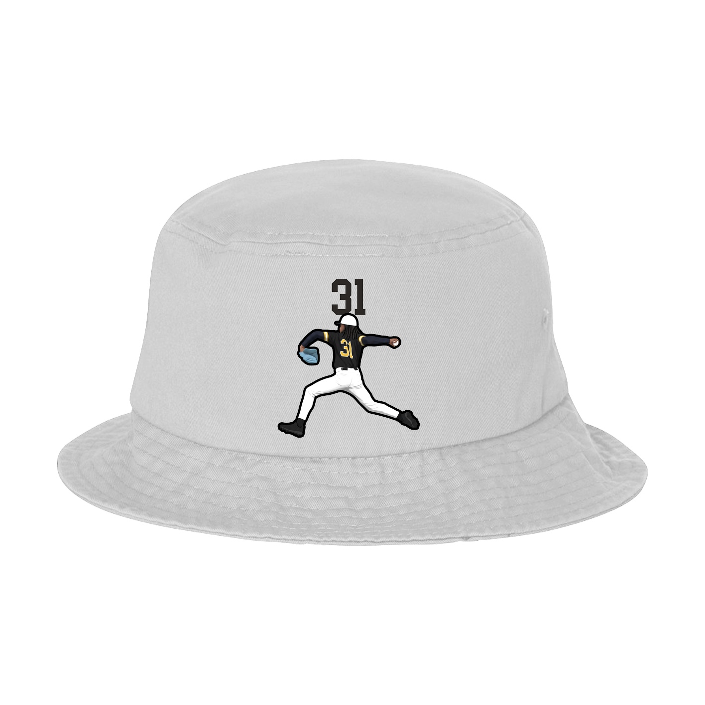 Bucket Cap — Number Top in White