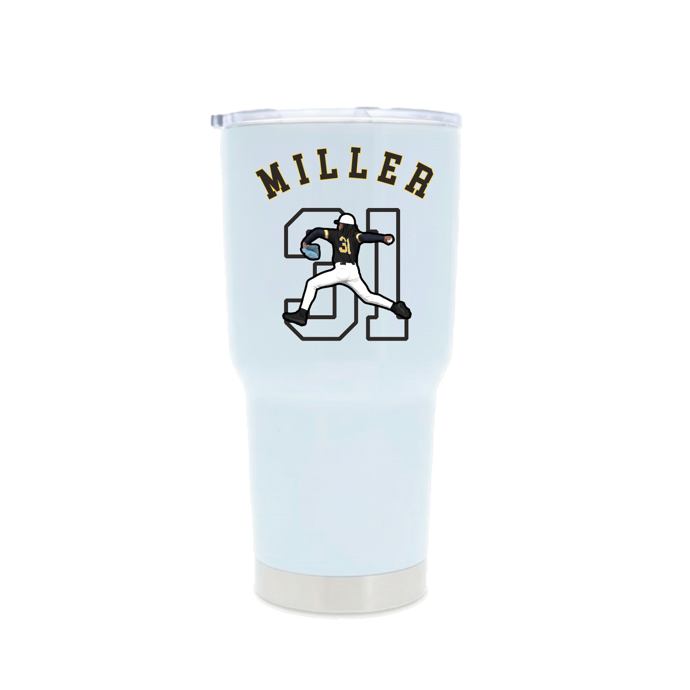 30oz Stainless Steel Tumbler — Shirsey Arch in White