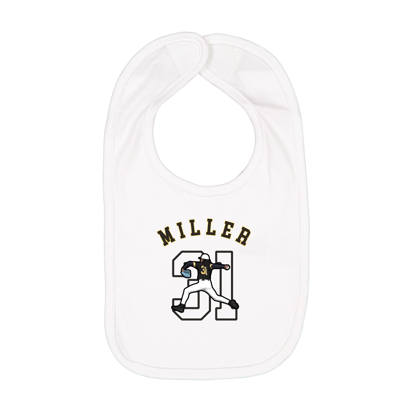 Infant Bib — Shirsey Arch in White
