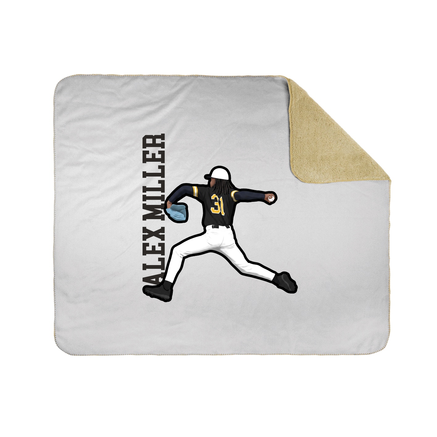 Throw Blanket — Name Vertical in White