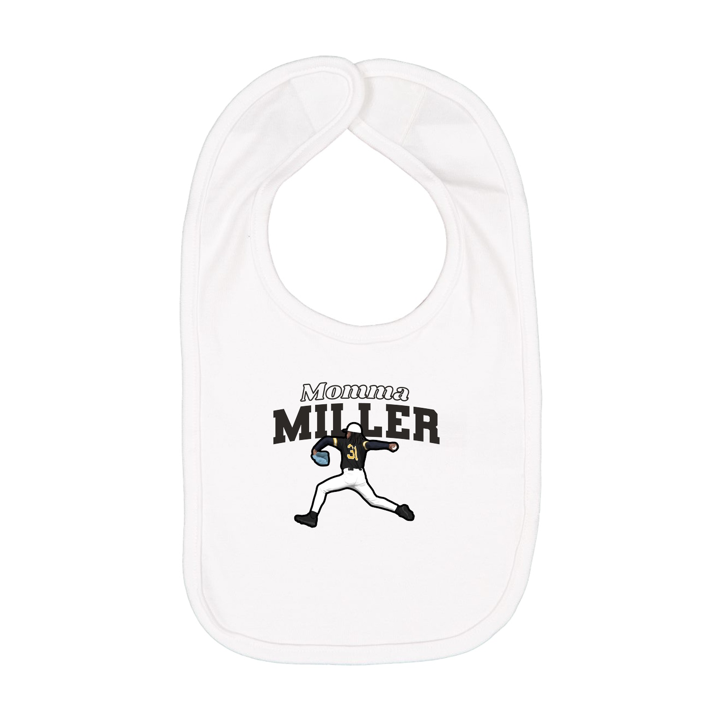 Infant Bib — Mothers Day Block in White