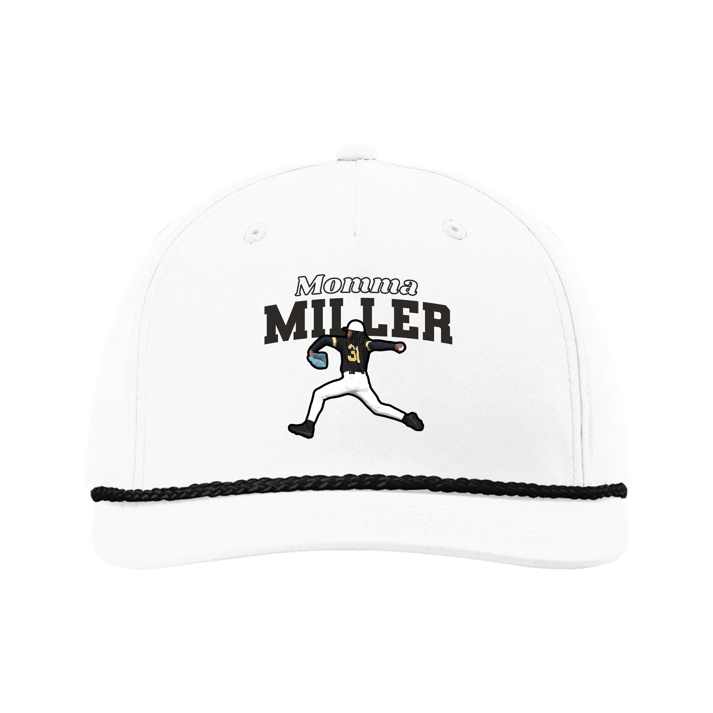 Five-Panel Classic Rope Cap — Mothers Day Block in White
