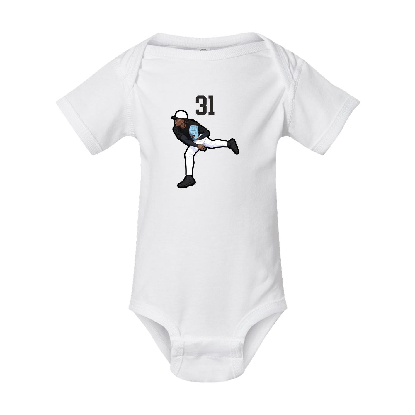 Baby Onesie — Number Top in White