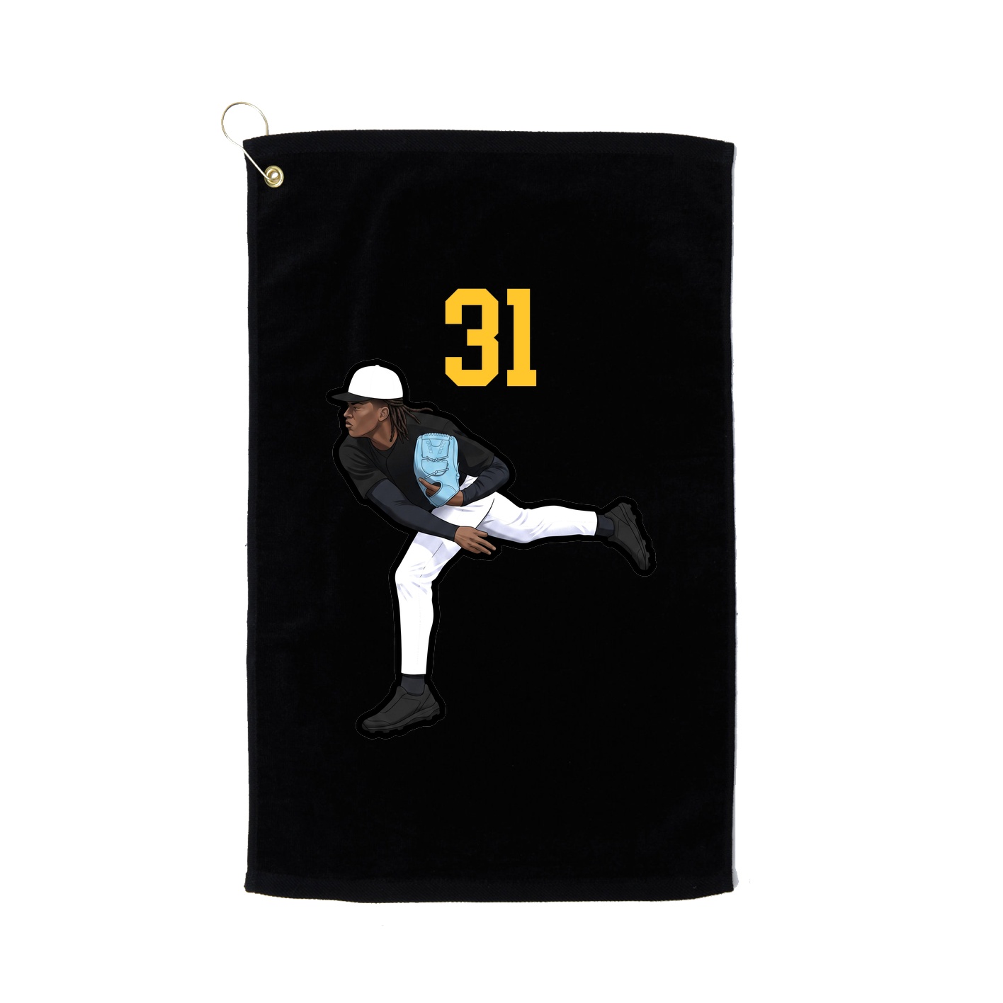 Golf Towel — Number Top in Black