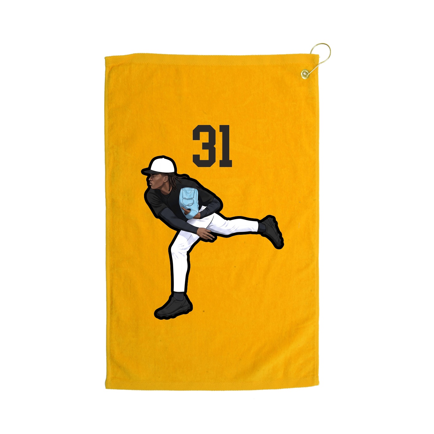 Golf Towel — Number Top in Gold