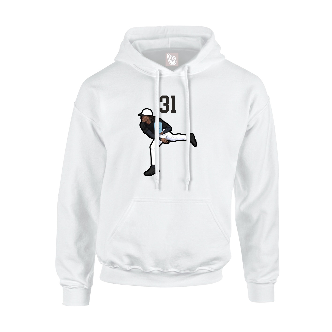 Youth Hoodie — Number Top in White