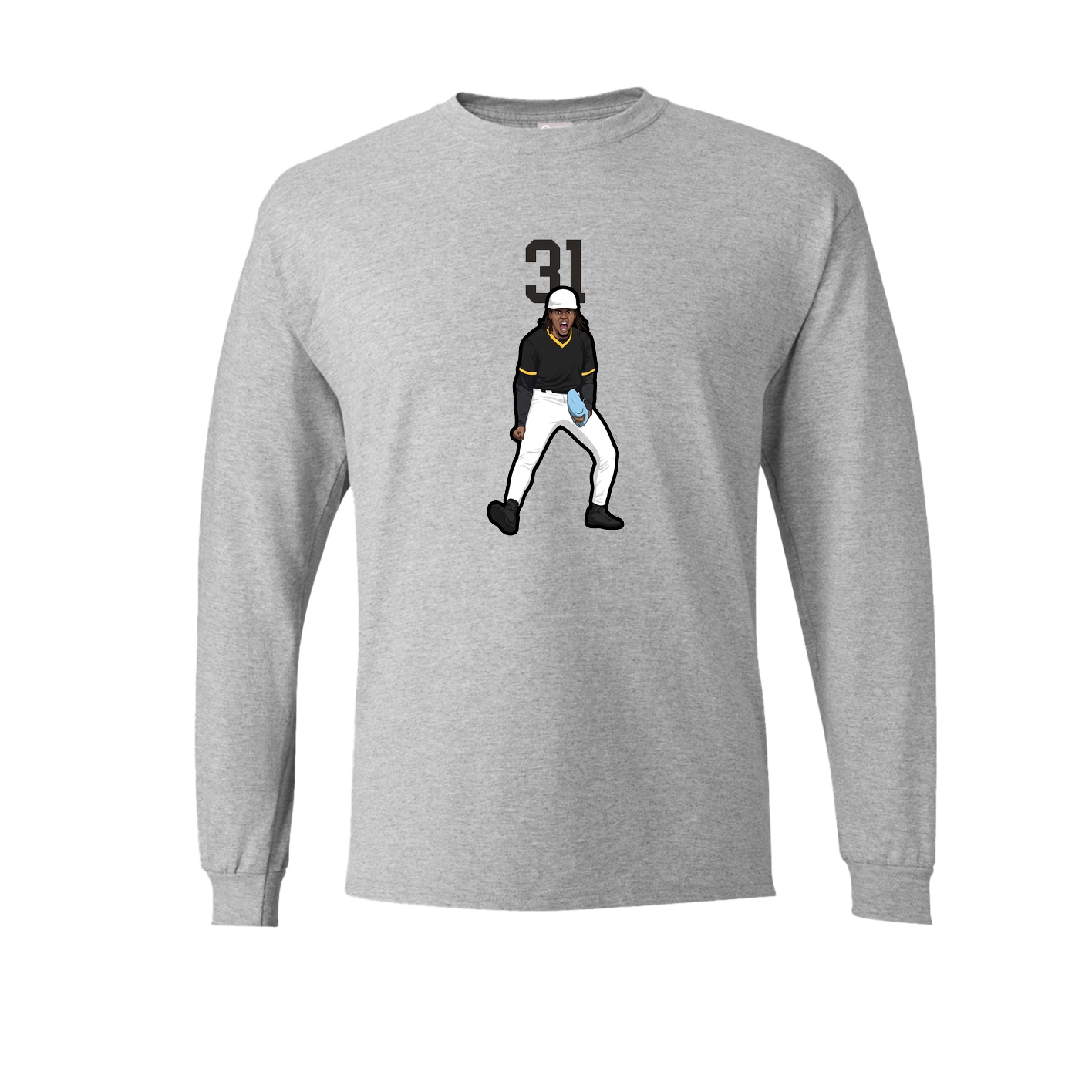 Long Sleeve Tee — Number Top in Grey