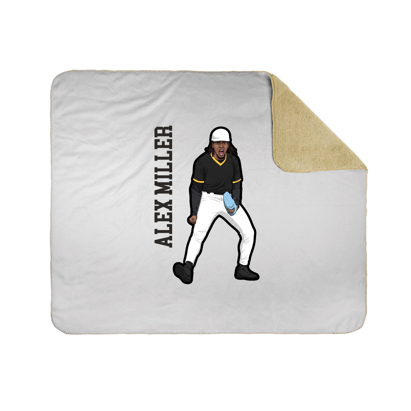 Throw Blanket — Name Vertical in White