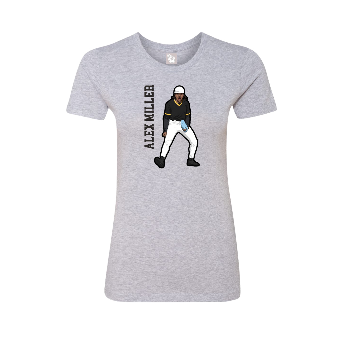 Womens Tee — Name Vertical in Grey
