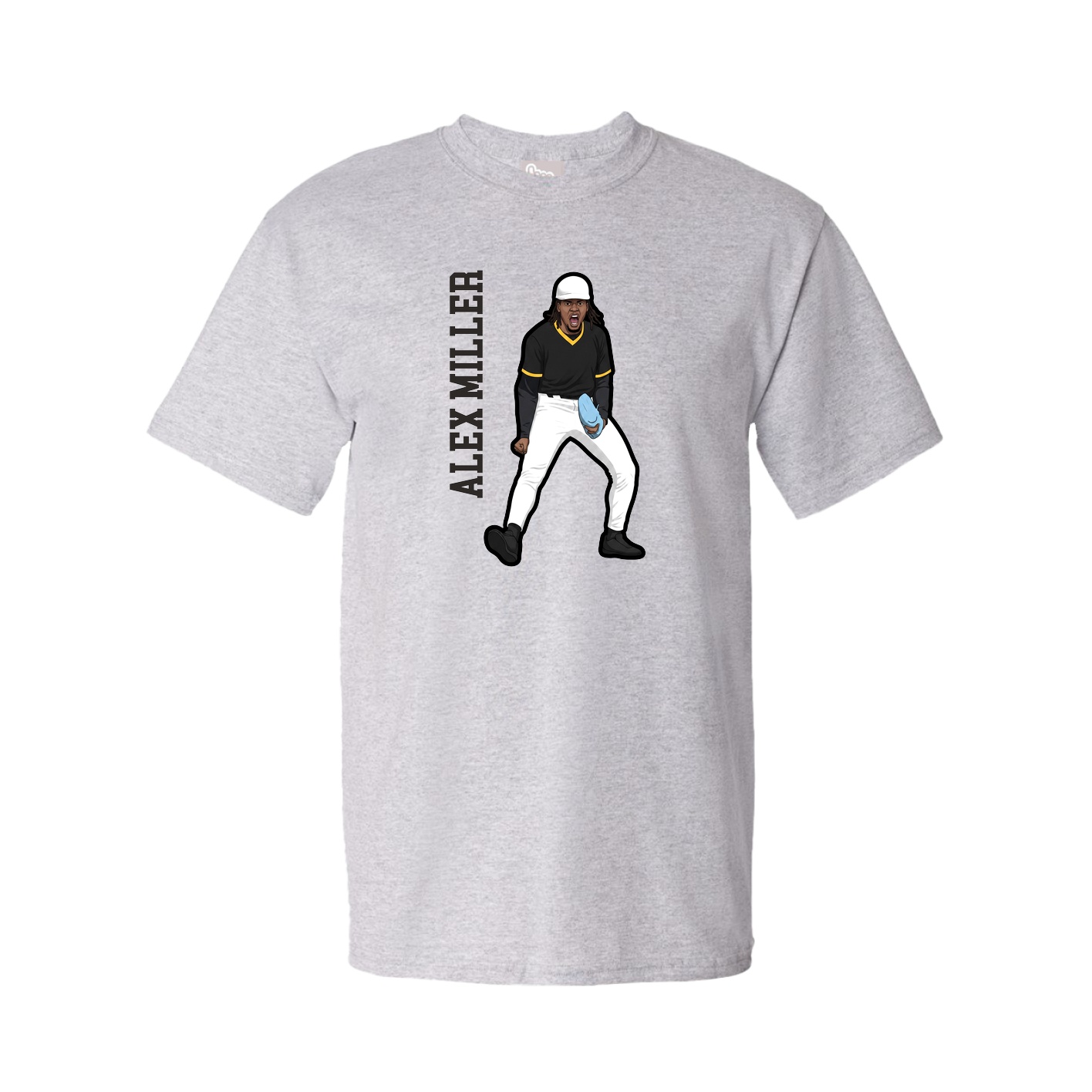 Youth Tee — Name Vertical in Grey
