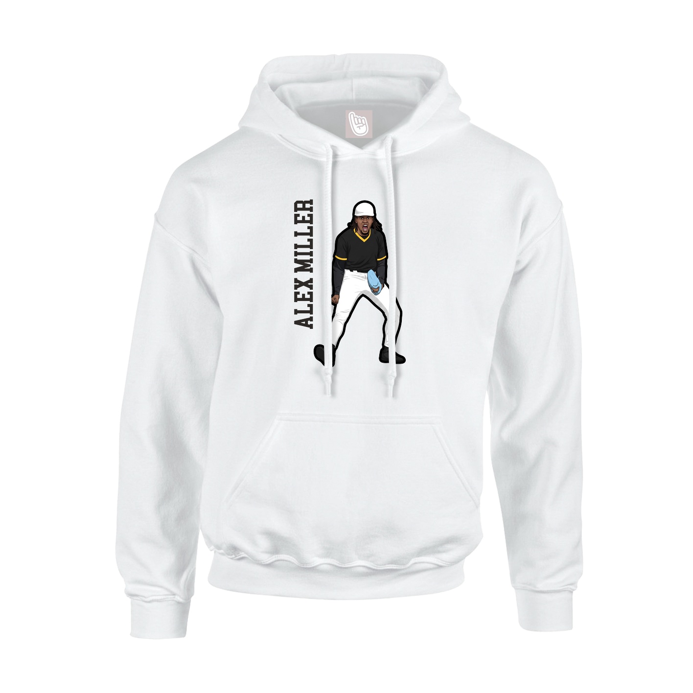 Youth Hoodie — Name Vertical in White