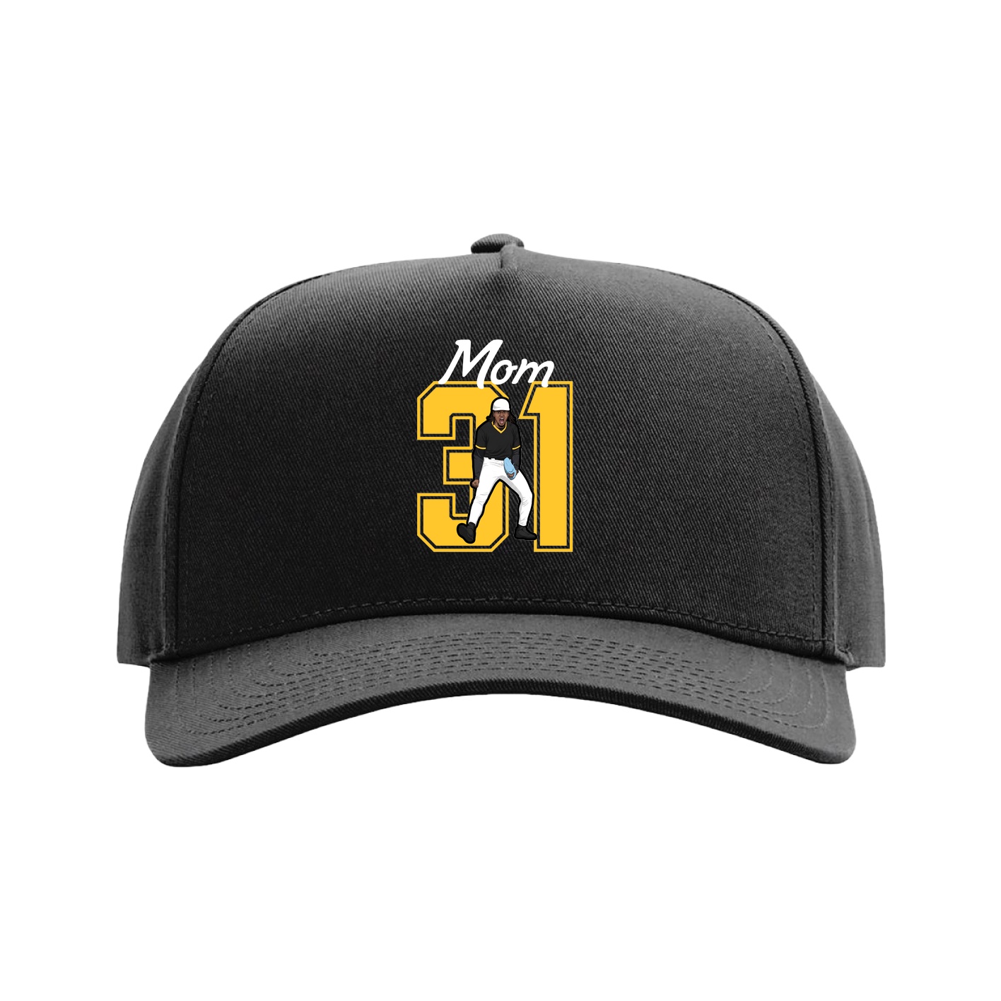 Full Fabric Five-Panel Champ Cap — Mothers Day Shirsey in Black