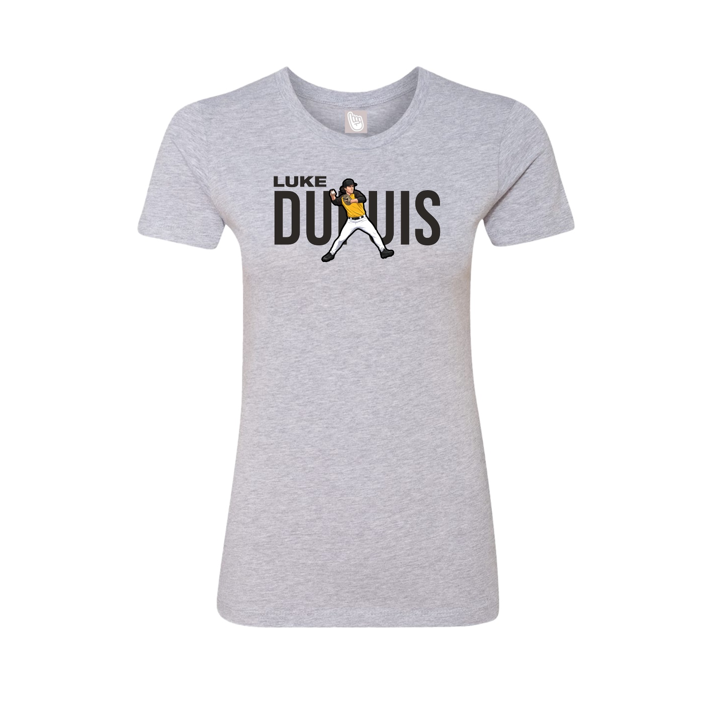 Fitted Women's Tee — Player Name in Grey
