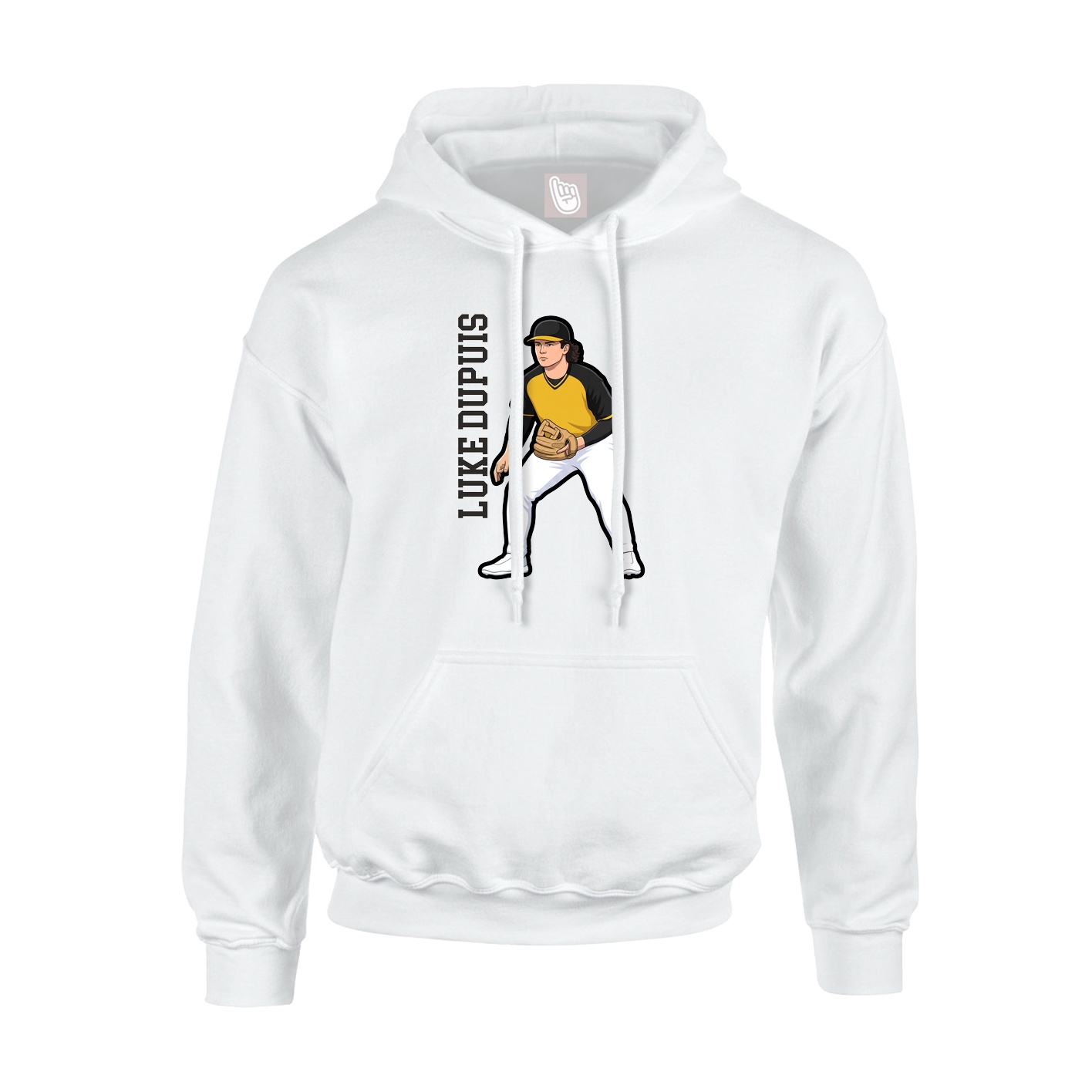 Hoodie — Name Vertical in White