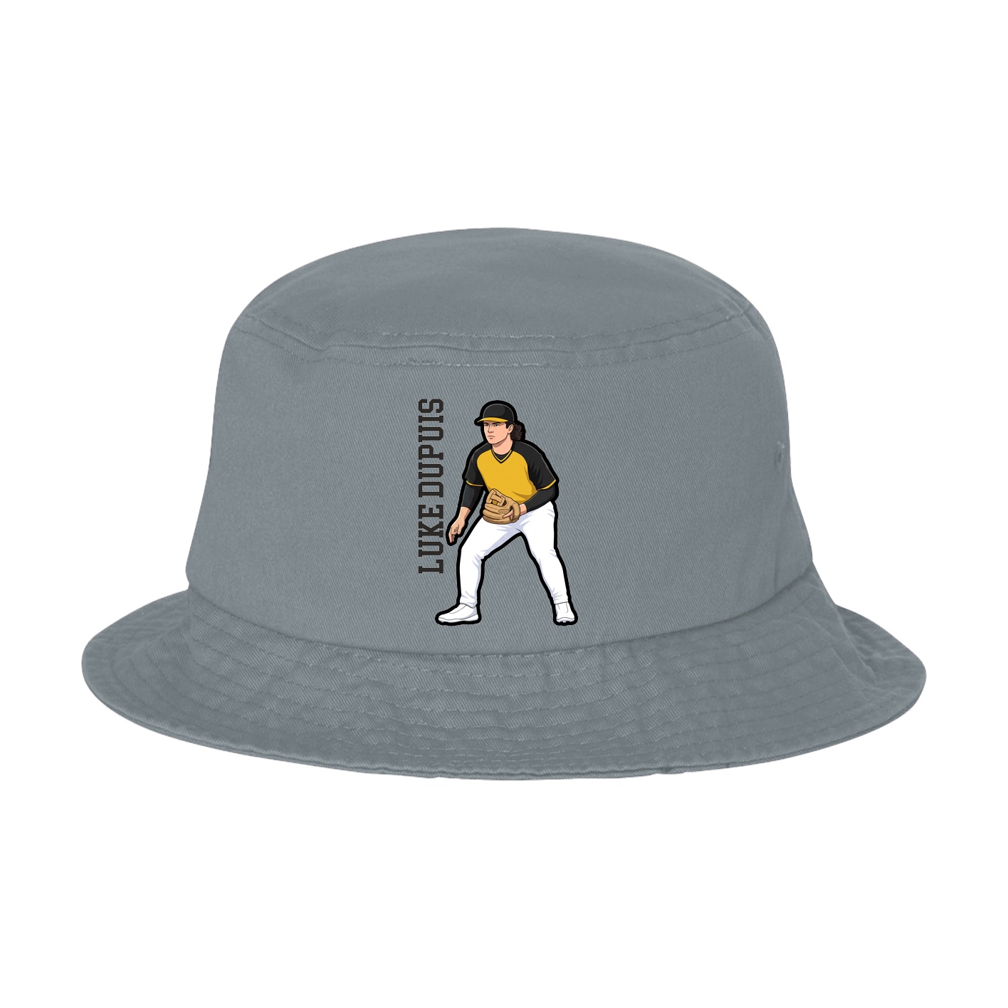 Bucket Cap — Name Vertical in Grey
