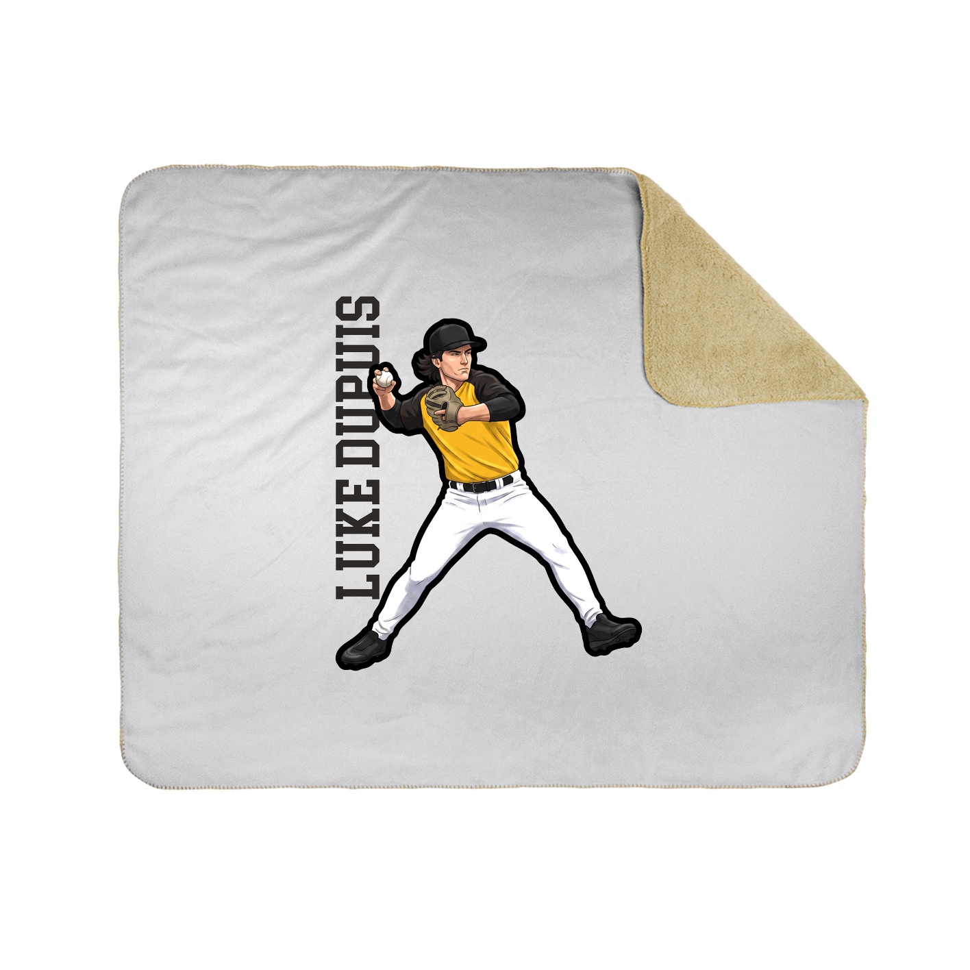 Throw Blanket — Name Vertical in White