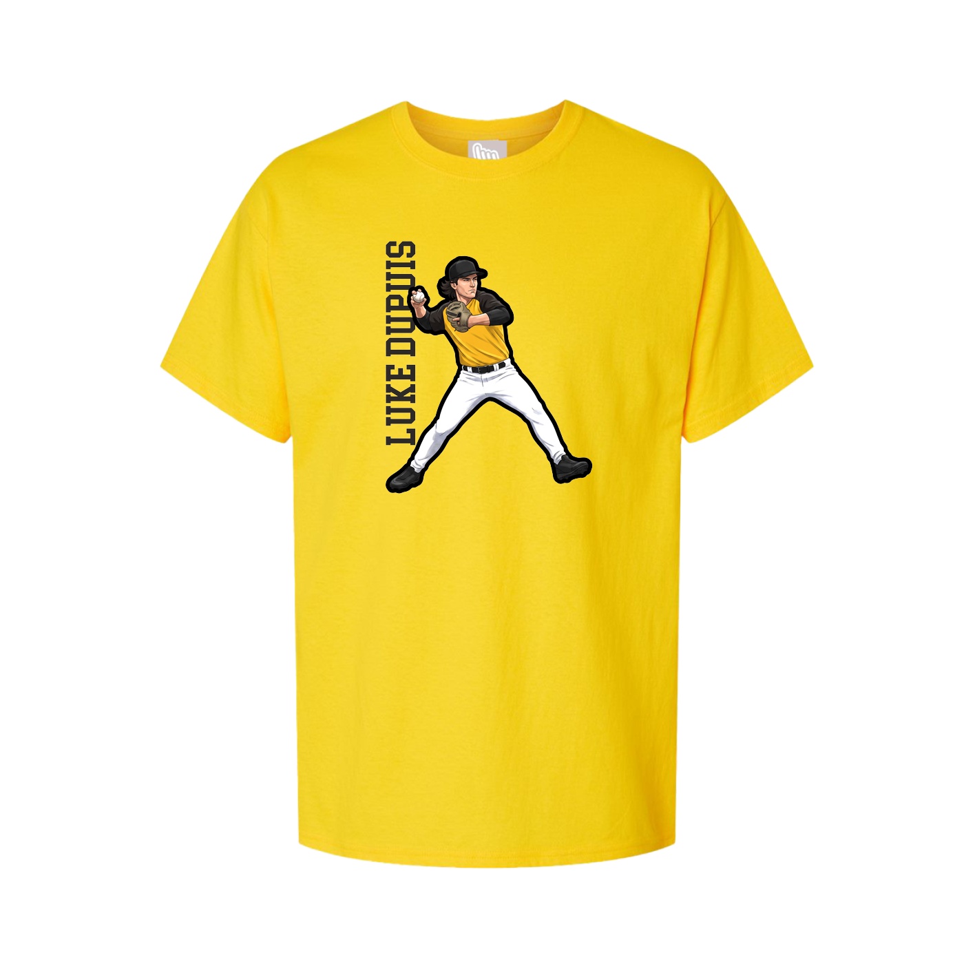 Youth Tee — Name Vertical in Gold