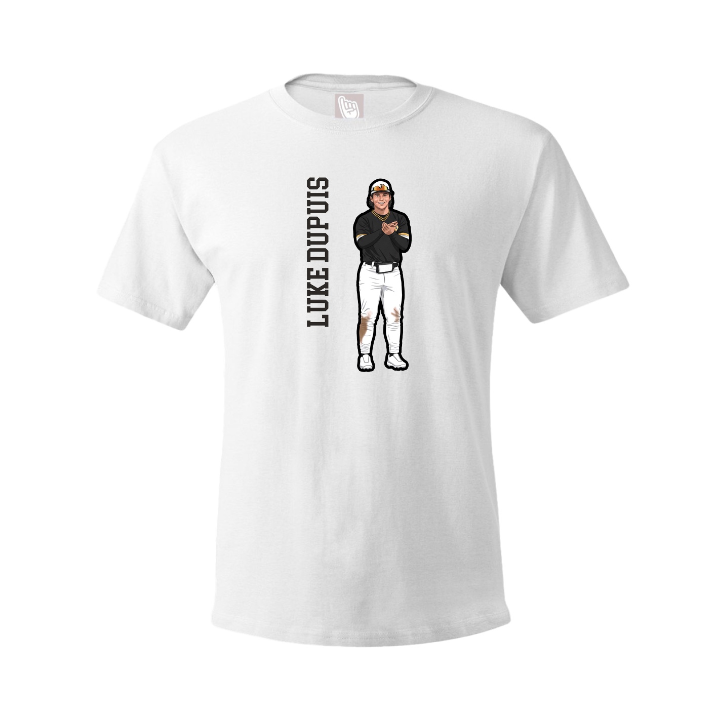 Tee — Name Vertical in White