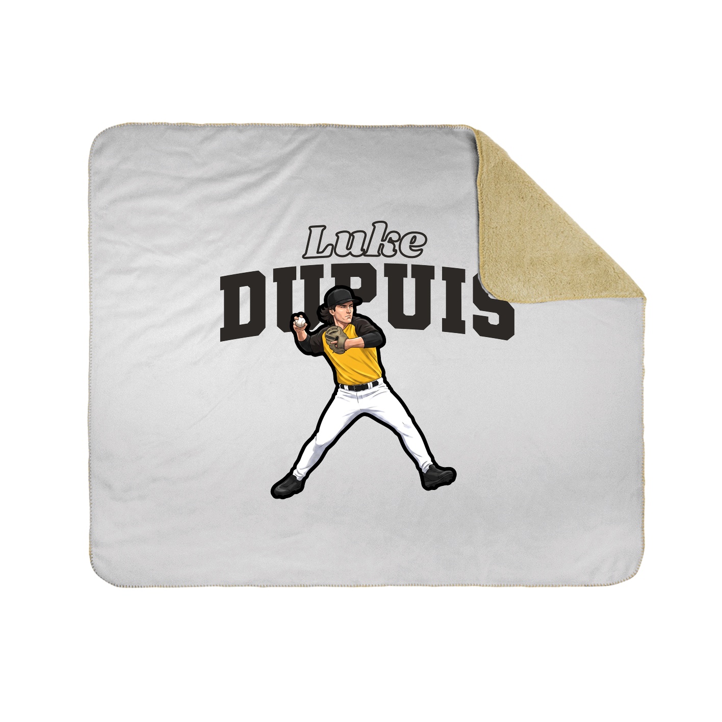 Throw Blanket — Name Arch in White