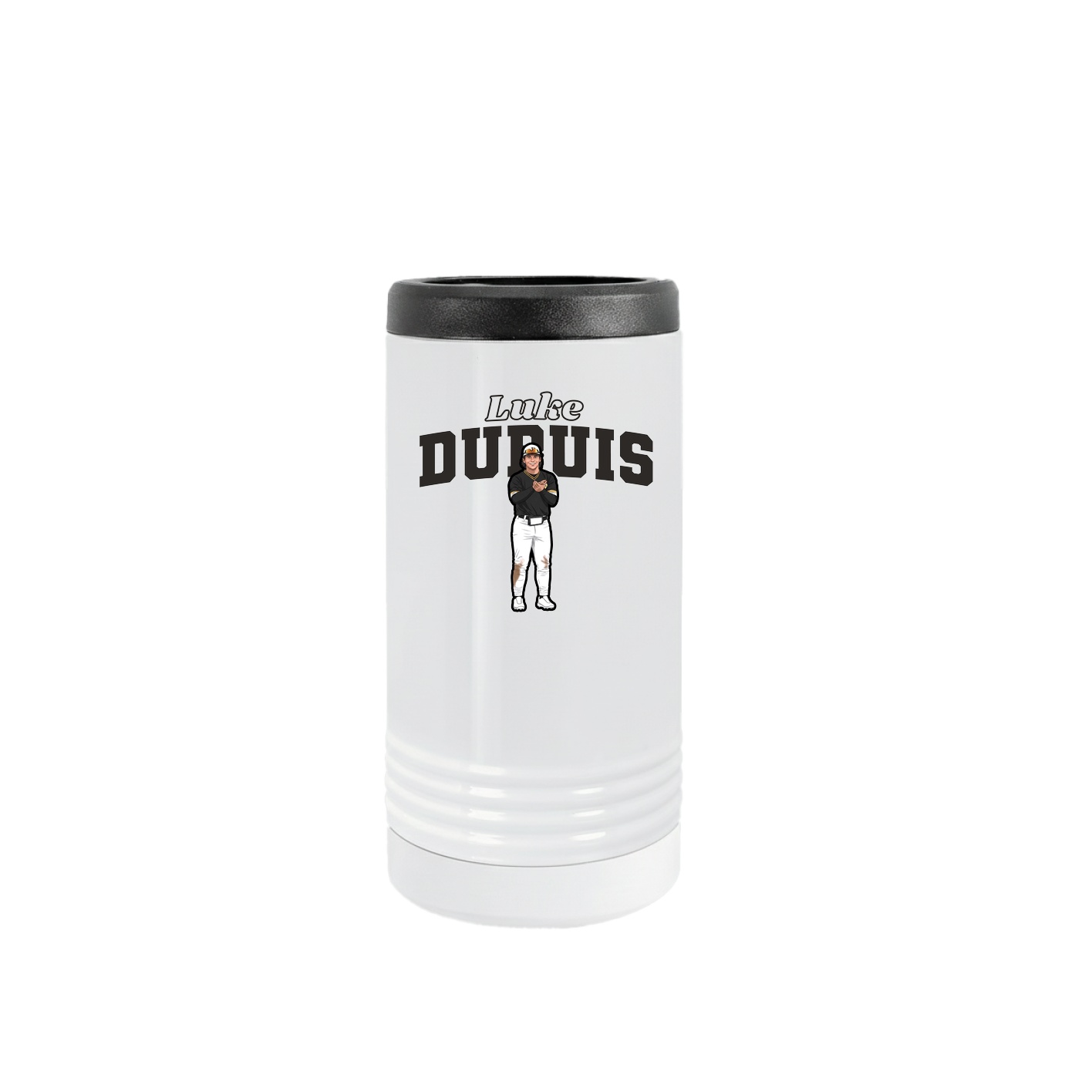 Slim Beverage Holder — Name Arch in White