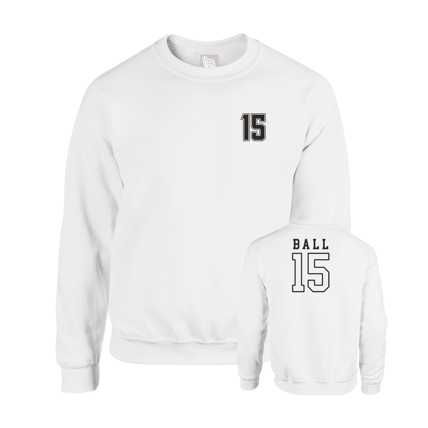 Fleece Crew — Chest Back in White