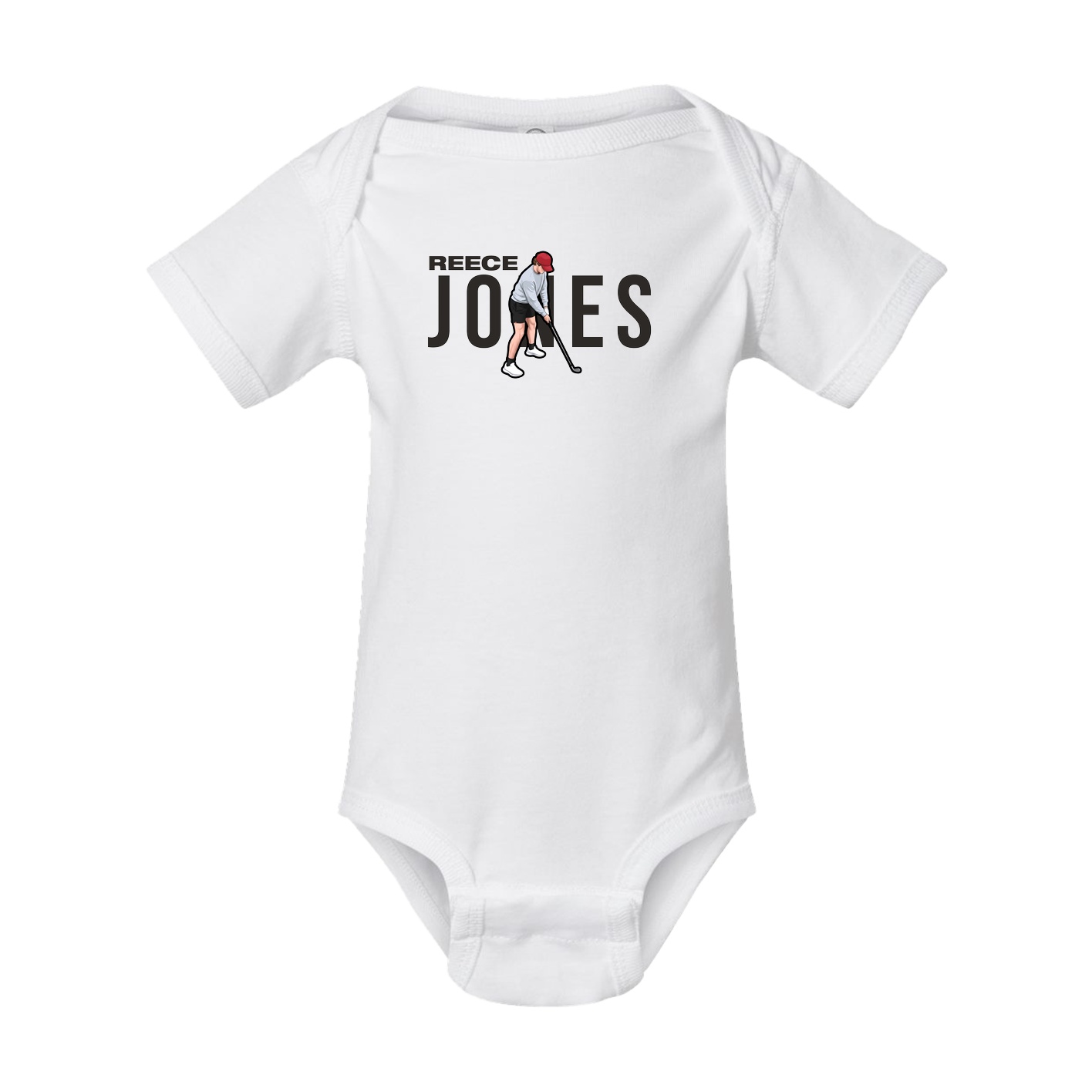 Baby Onesie — Player Name in White