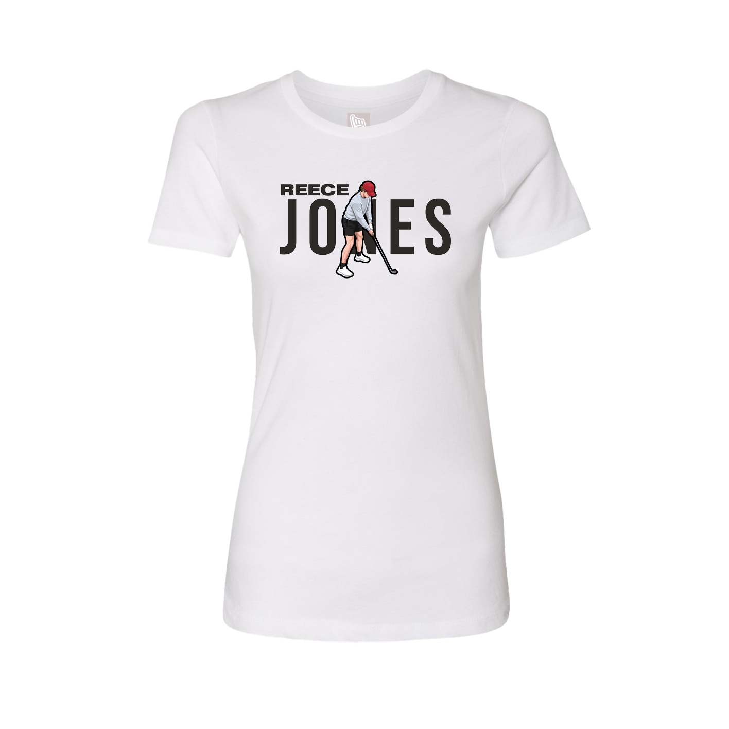 Fitted Women's Tee — Player Name in White