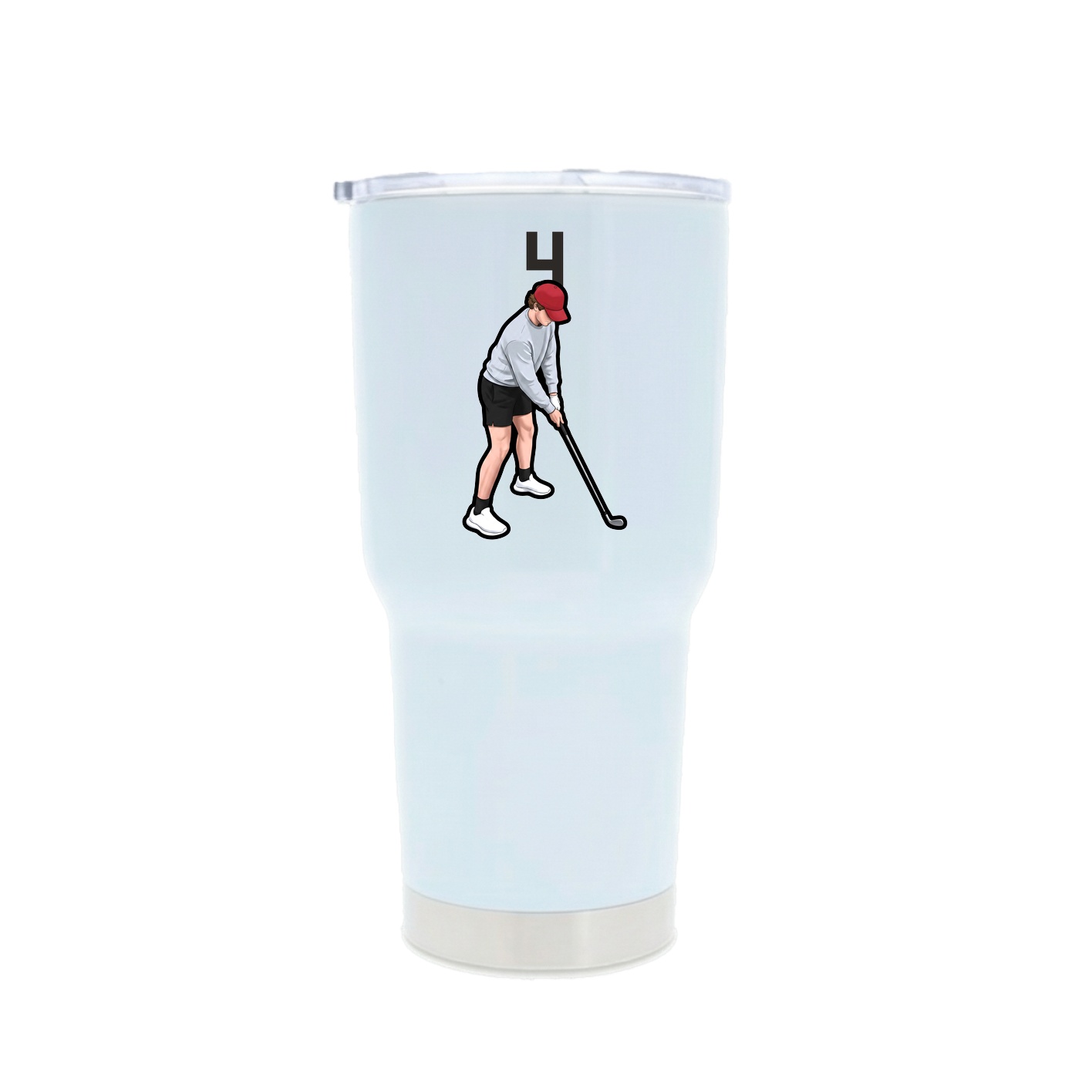 30oz Stainless Steel Tumbler — Number Top in White