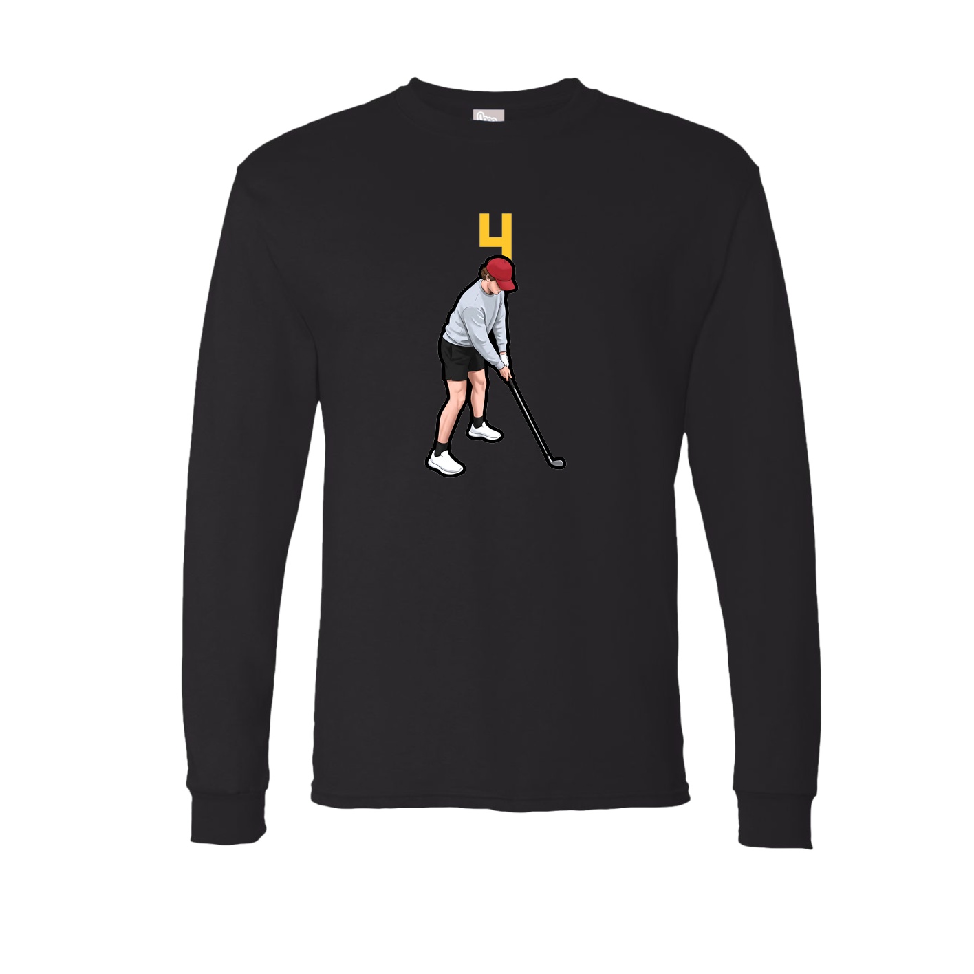 Long Sleeve Tee — Number Top in Black