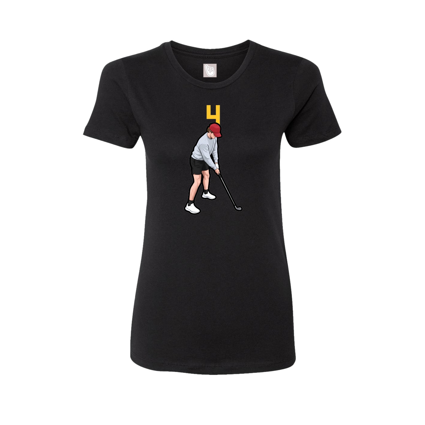 Fitted Women's Tee — Number Top in Black